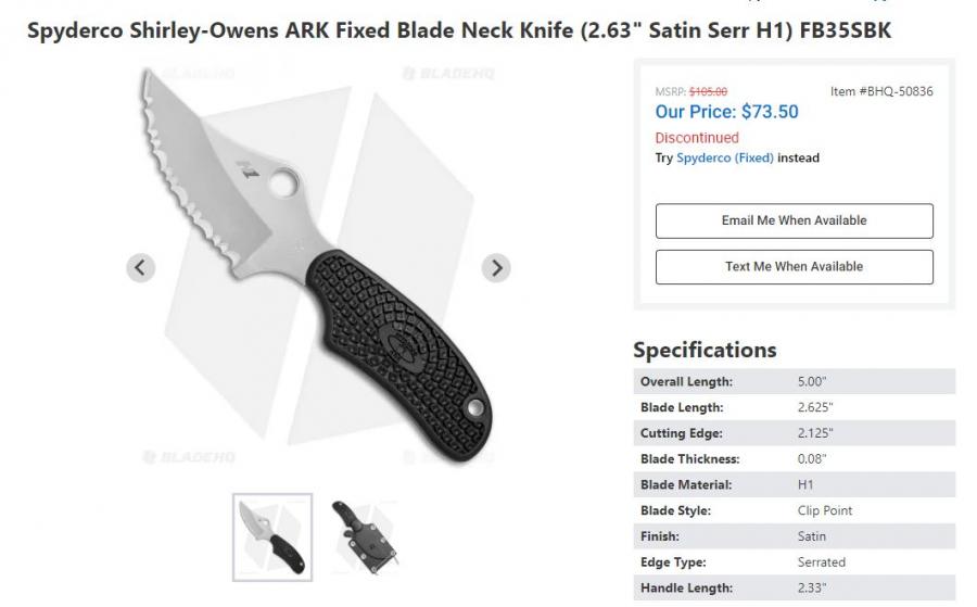 Name:  2022-07-13 14_25_06-Spyderco Shirley-Owens ARK Fixed Blade Neck Knife (2.63_ Satin Serr H1) FB35.jpg
Views: 354
Size:  42.3 KB