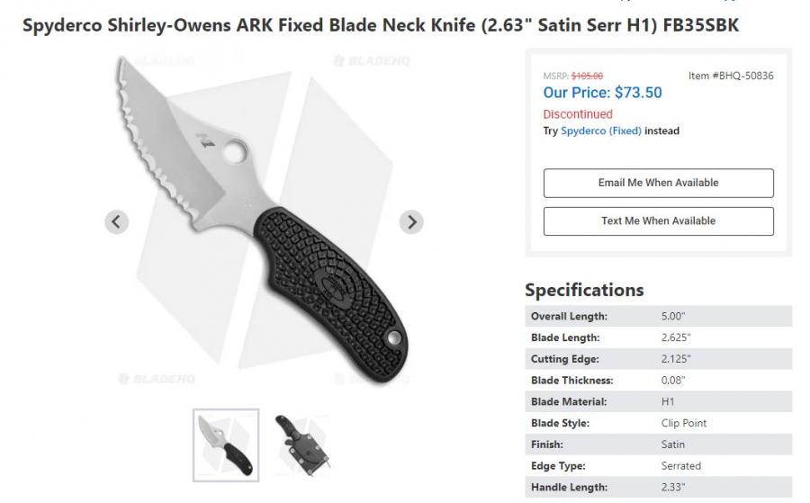 Name:  2022-07-13 14_25_06-Spyderco Shirley-Owens ARK Fixed Blade Neck Knife (2.63_ Satin Serr H1) FB35.jpg
Views: 352
Size:  42.3 KB