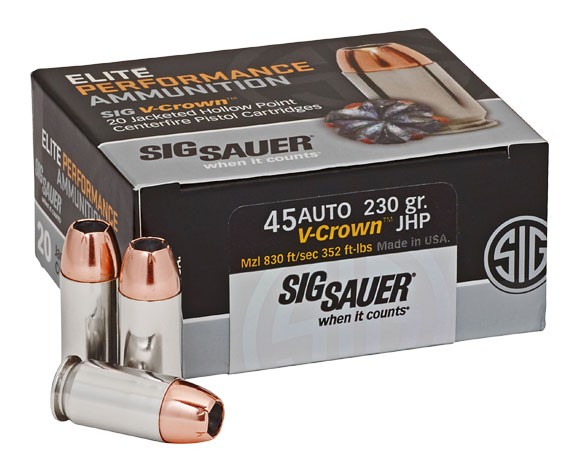 Name:  Sig Sauer .45 ACP 230-grain V-Crown JHP.jpg
Views: 1067
Size:  55.2 KB