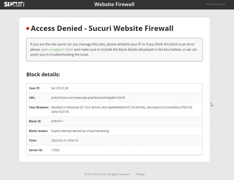 Name:  2022-02-16 10_05_15-Sucuri WebSite Firewall - Access Denied.jpg
Views: 394
Size:  39.5 KB